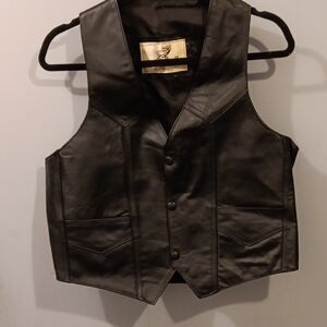 Vintage Black Leather Vest